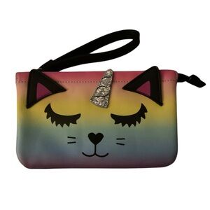 BETSY JOHNSON Women’s Leather Unicorn Wristlet Wallet 5.5 x 8.5” Like New